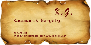 Kacsmarik Gergely névjegykártya